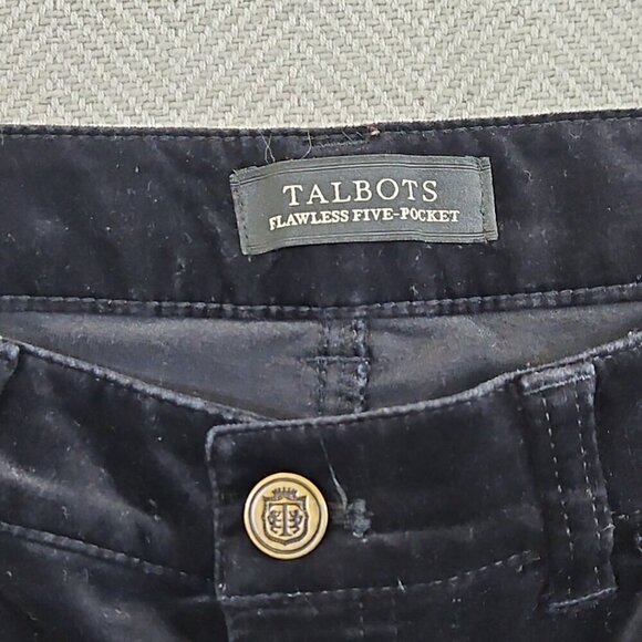 Talbots Flawless Five-Pocket Jeans Women's 12 (34x28) Black Velour Jeggings EUC - Picture 10 of 14